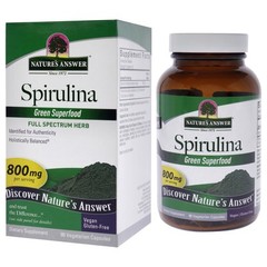 Spirulina – 800mg by Natures Answer for Unisex – 90 Count Capsules