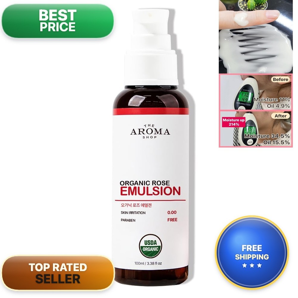 Aroma Shop USDA Organic Certified Rose Emulsion – 3.38 Fl Oz YK-Z7PC-416A