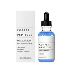 Copper Peptides Facial Serum with Hyaluronic Acid Hydrates and Moisturizes Stren
