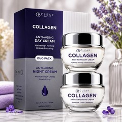 Clear Beauty Collagen Day & Night Cream Anti Aging – Duo Pack – 2x50ml