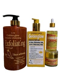 Golden Glow Body Milk 500ml, exfoliating Carrot shower Gel, Serum, Face Cream