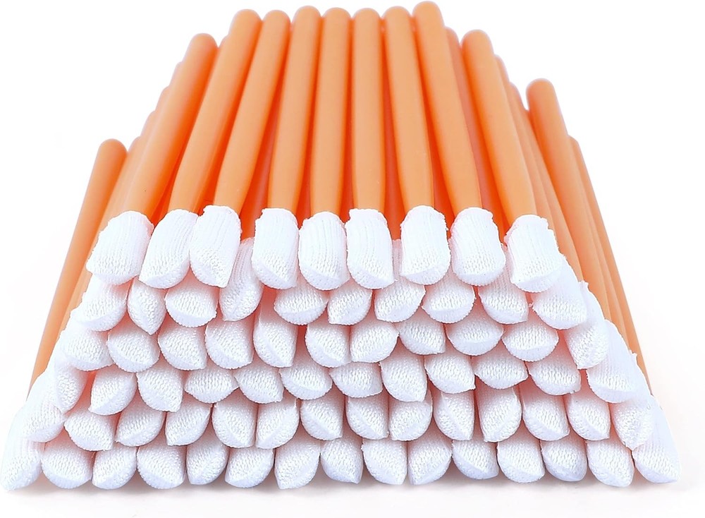 2.8&Prime; Cleaning Polyester Swabs (100 pcs, Orange, Length/Swab Head Width=72 mm/3.7