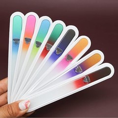 Double Sided Bohemian Crystal Czech Glass Nail File in Plastic Sleeve – 8 Pieces