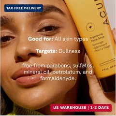 Acure Brightening Facial Scrub – Exfoliating 4 Fl Oz (Pack of 2), No Color