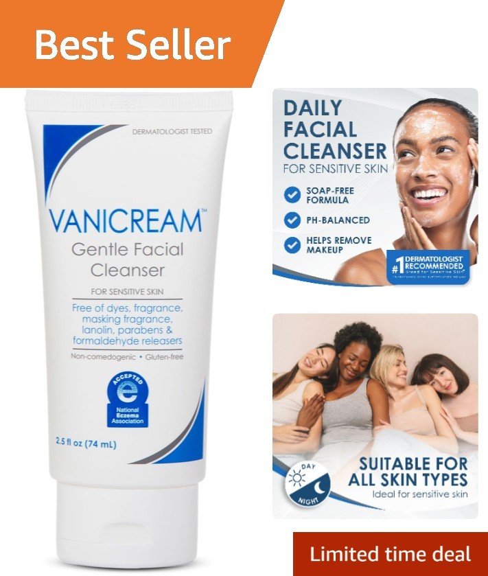 Travel-Sized pH-Balanced Facial Cleanser, 2.5 Fl Oz – Perfect for Sensitive Skin
