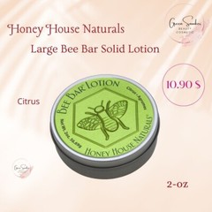 Honey House Naturals, Large Bee Bar Solid Lotion, ( 2 oz )