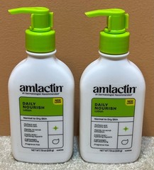 2 AmLactin Daily Nourish Moisturizing Dry Skin Lotion 12% Lactic Acid 7.9Oz NEW