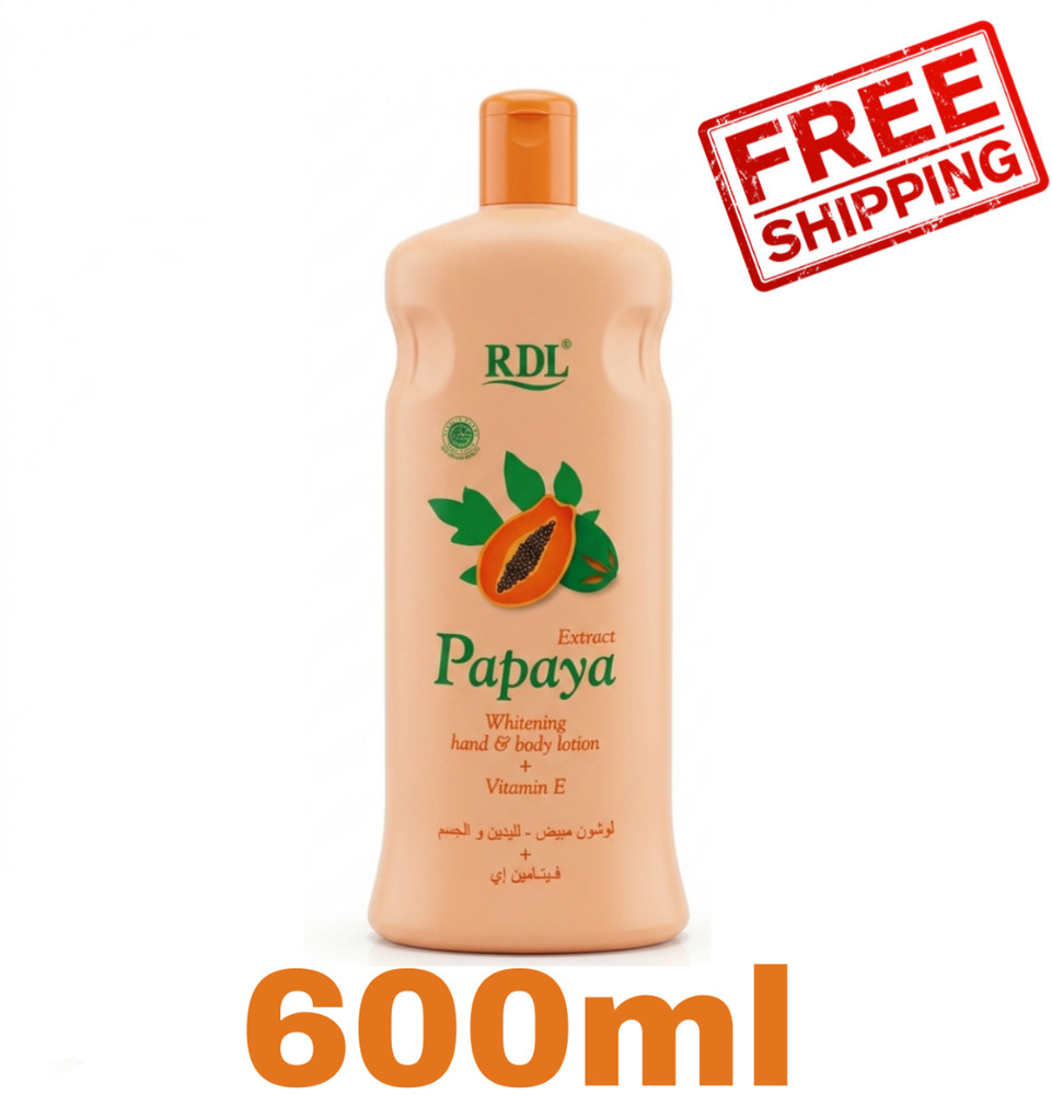 RDL Papaya Extract Whitening Hand & Body Lotion 600ml With Vitamin E لوشن بابايا
