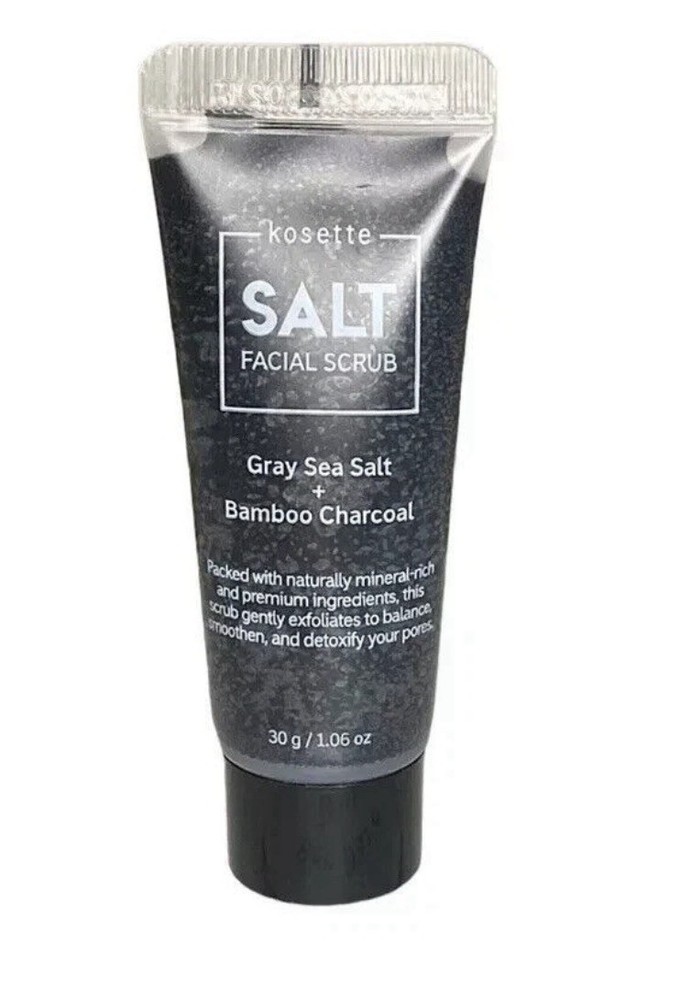 Kosette SALT Facial Scrub Gray Sea Salt + Bamboo Charcoal 30g / 1.06oz NEW