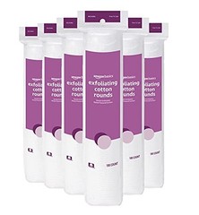 Exfoliating Cotton Rounds for Makeup Remover, Dual-Sided, 600 Count, 6 Packs