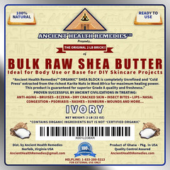Organic Unrefined Raw AFRICAN IVORY WHITE SHEA BUTTER BLOCKS/JAR Bulk Size Grade