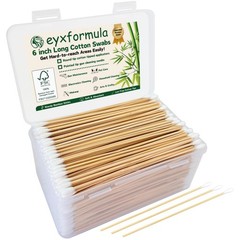 600 PCS 6 Inch Cotton Swabs with Sturdy Bamboo Sticks – Extra Long, Lint-Free, H