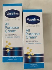 Lot Of 2 *Vaseline Intensive Care All Purpose Cream*Rough Skin Relief*1.41 oz Ea