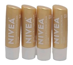 ( LOT OF 4 ) NIVEA • Nourishing Moisture VANILLA BUTTERCREAM • LIP CARE