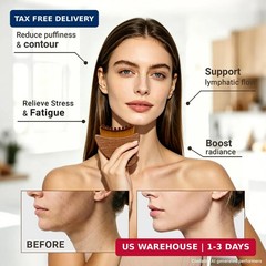 Wood Lymphatic Contour Face Brush Dry Brushing and Gua Sha Tool | Solid wood