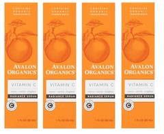 Avalon Organics Vitamin C Radiance Serum, 1 oz PACK OF 4