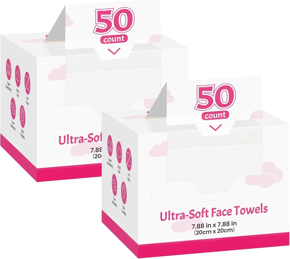 Face Towels,Disposable Clean Towels for Face,100 Count Facial Cleansing