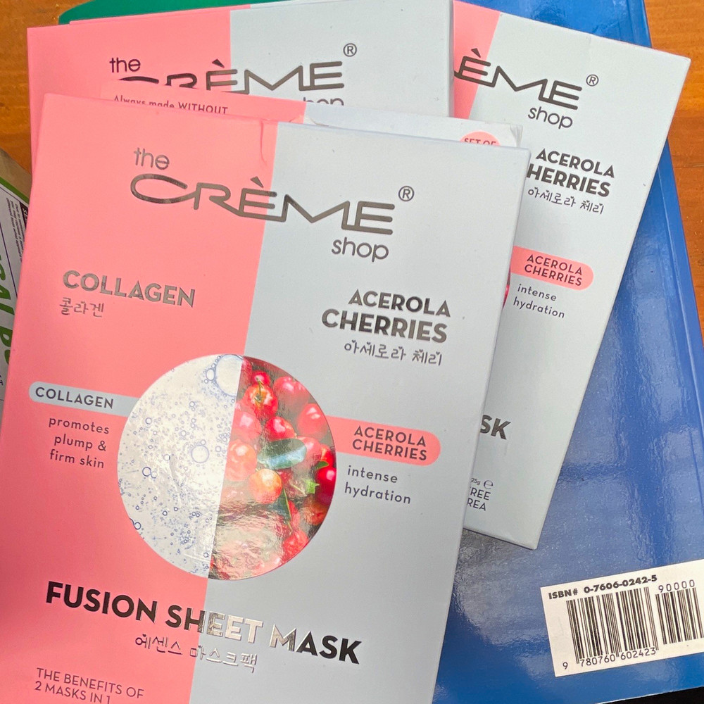 (3 boxes) The Crème Shop Fusion Sheet Mask Collagen & Acerola Cherries 5 boxlot