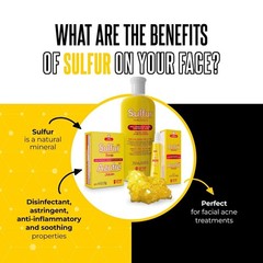 Grisi Sulfur Soap for Acne Pack of 3 Cleanses Reduces Inflammation and Breakouts