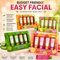 Janet Ayurveda Easy Facial Kit Glow Bright Acne Dry Skin Home Facial Set