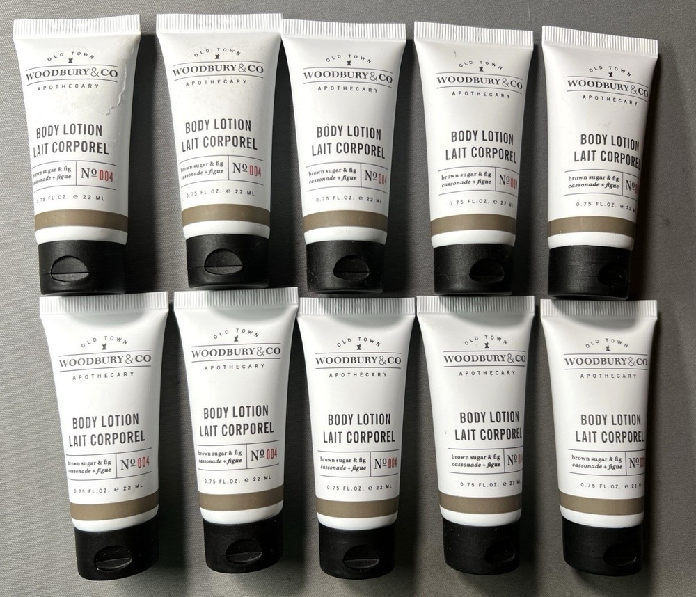 Lot Of 10 Woodbury & Co. Body Lotion Brown Sugar & Fig 0.75oz Hotel Travel Size