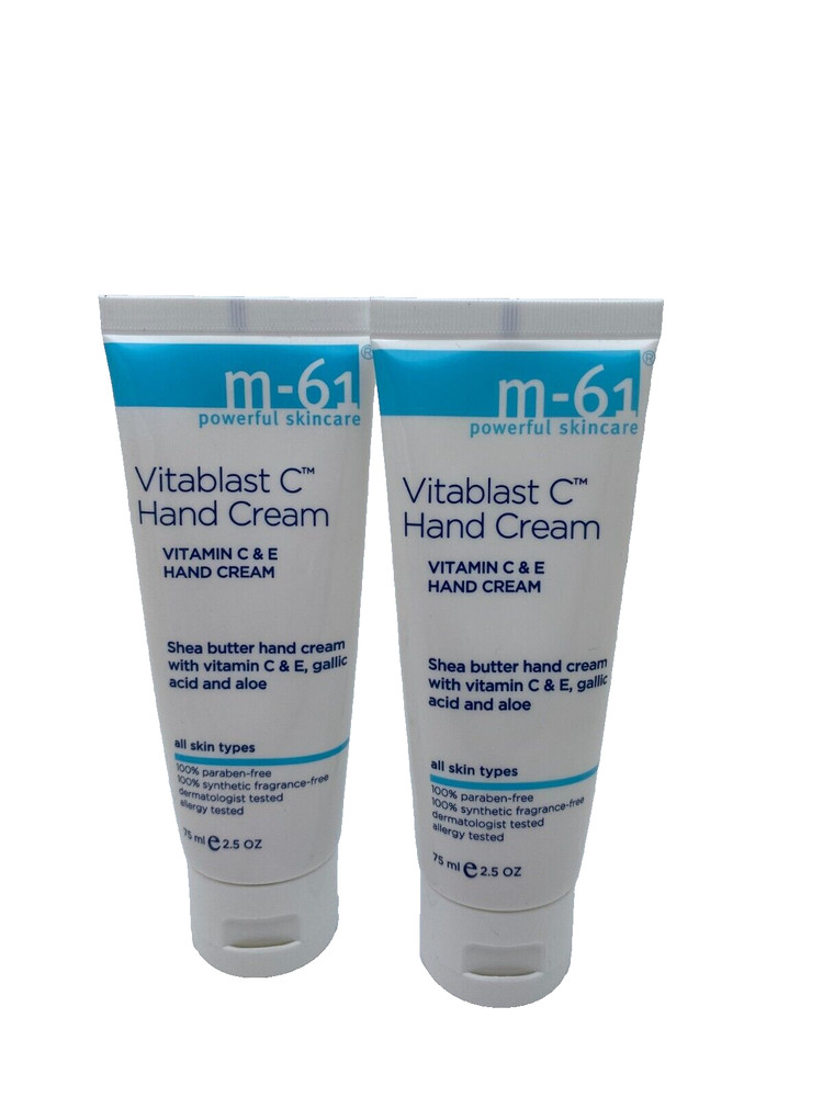 Lot/2 M-61 Powerful Skincare Vitablast C Hand Cream Vitamin C & E ~ 2.5 oz x 2