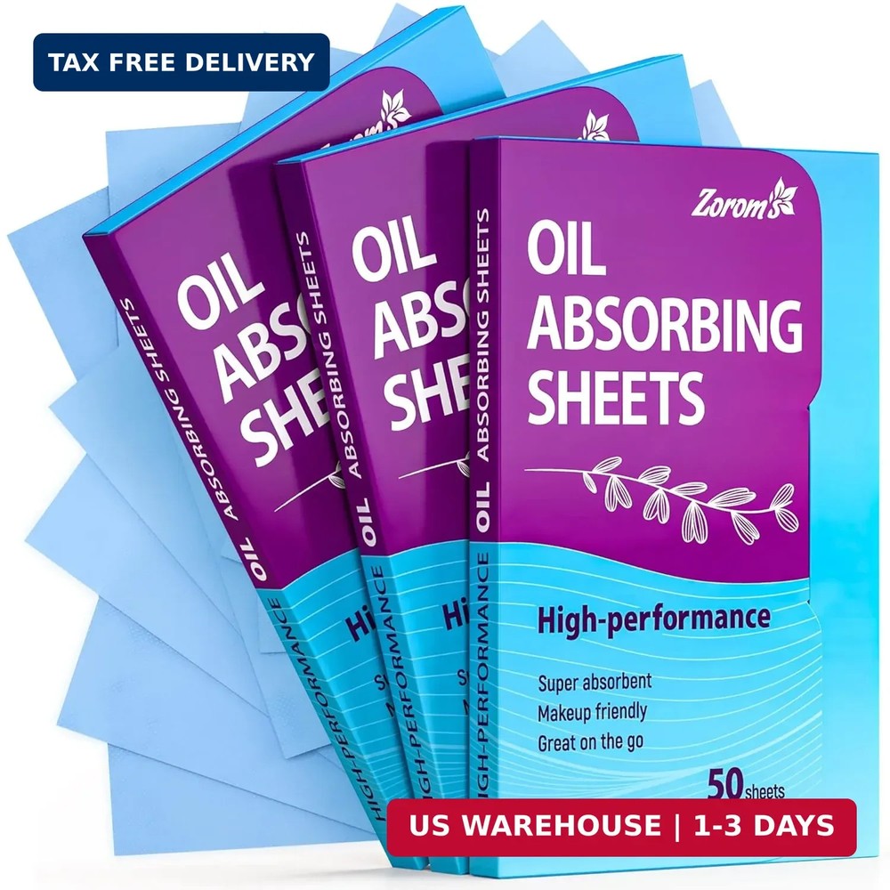 High-Performance Oil Absorbing Sheets for Face – 3 pack (150 sheets) – Makeup Fr