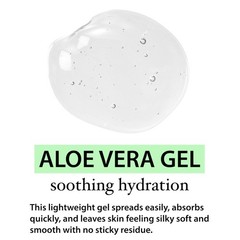 Organic Aloe Vera Gel – Soothing Skin & Face Moisturizer, After Sun Care, 12 oz
