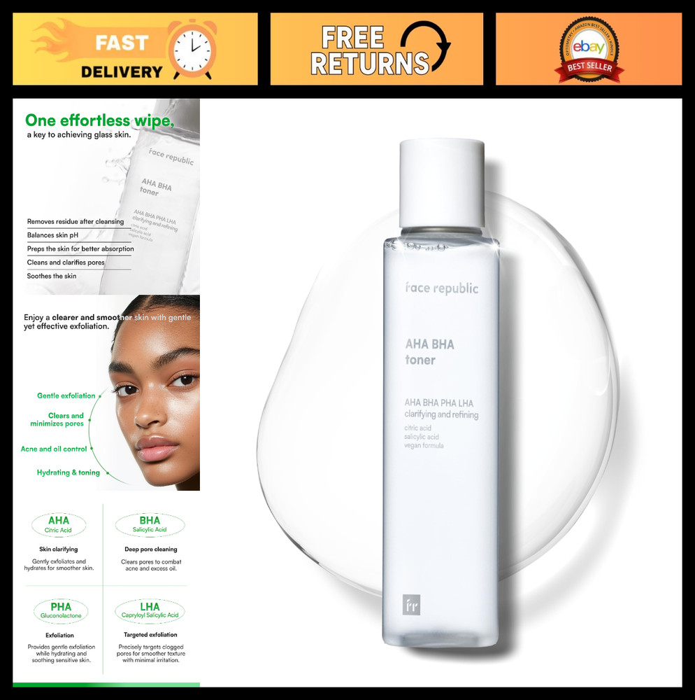 AHA BHA Toner 160ml | Clarifying Hydrating Exfoliating Pore Care | Vegan Korean