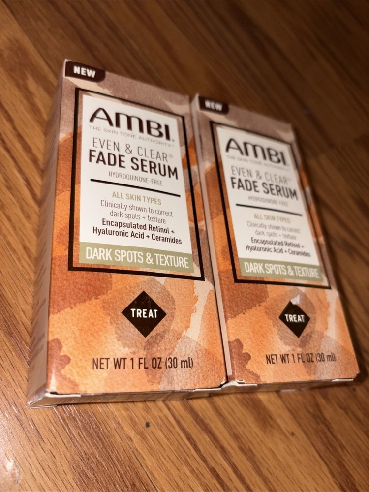 New Lot Of 2 Ambi Even & Clear Fade Serum Dark Spots & Texture 1 Fl Oz