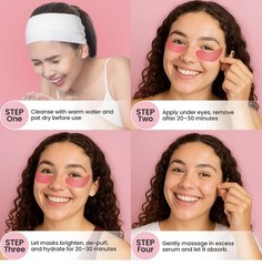 Briteglo Under Eye Patches for Puffy Eyes & Dark 1 Count (Pack of 28), Pink
