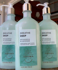 3 (THREE) Aroma EUCALYPTUS & LAVENDER 6.5oz Shea LOTION Bath and Body Works