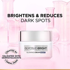 L&rsquo;Oreal Paris Glycolic Bright Glowing Night Cream | Dark Spot & Glow Care | 50ML
