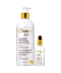 Diamond Glow Whitening Body Beauty Milk + Serum Moisturizer Set 16.8 fl oz