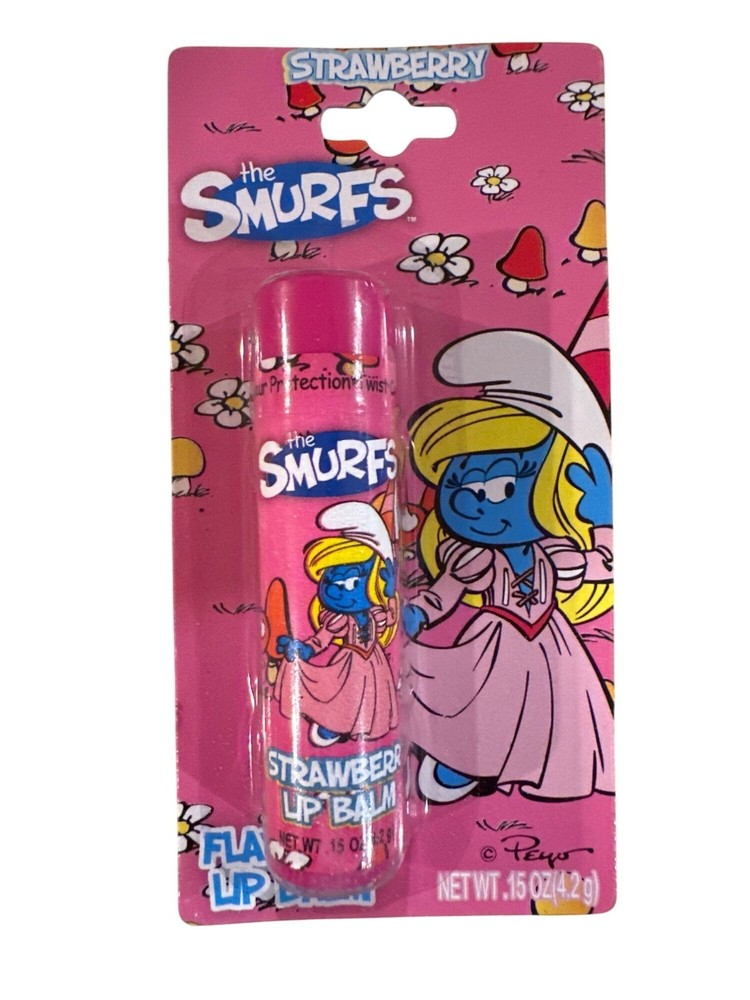 Lotta Luv THE SMURFS SMURFETTE Cartoon STRAWBERRY Flavored Lip Balm Discontinued
