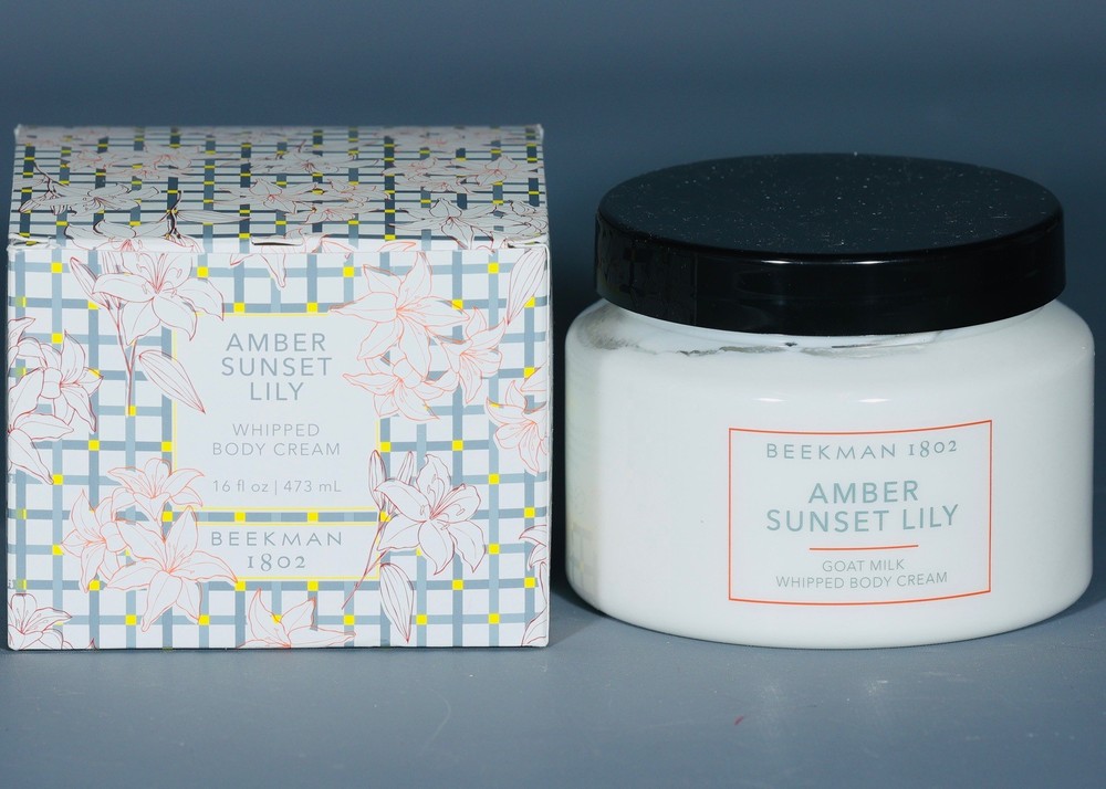 BEEKMAN 1802 AMBER SUNSET LILY Pure Goat Milk Whipped Body Cream 16.0 oz