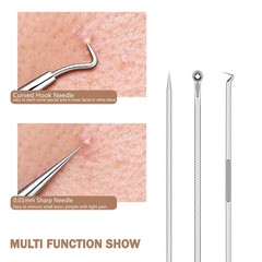 Blackhead Remover Pimple Popper Tool Kit 6 Pcs wan-6-piece, Silver