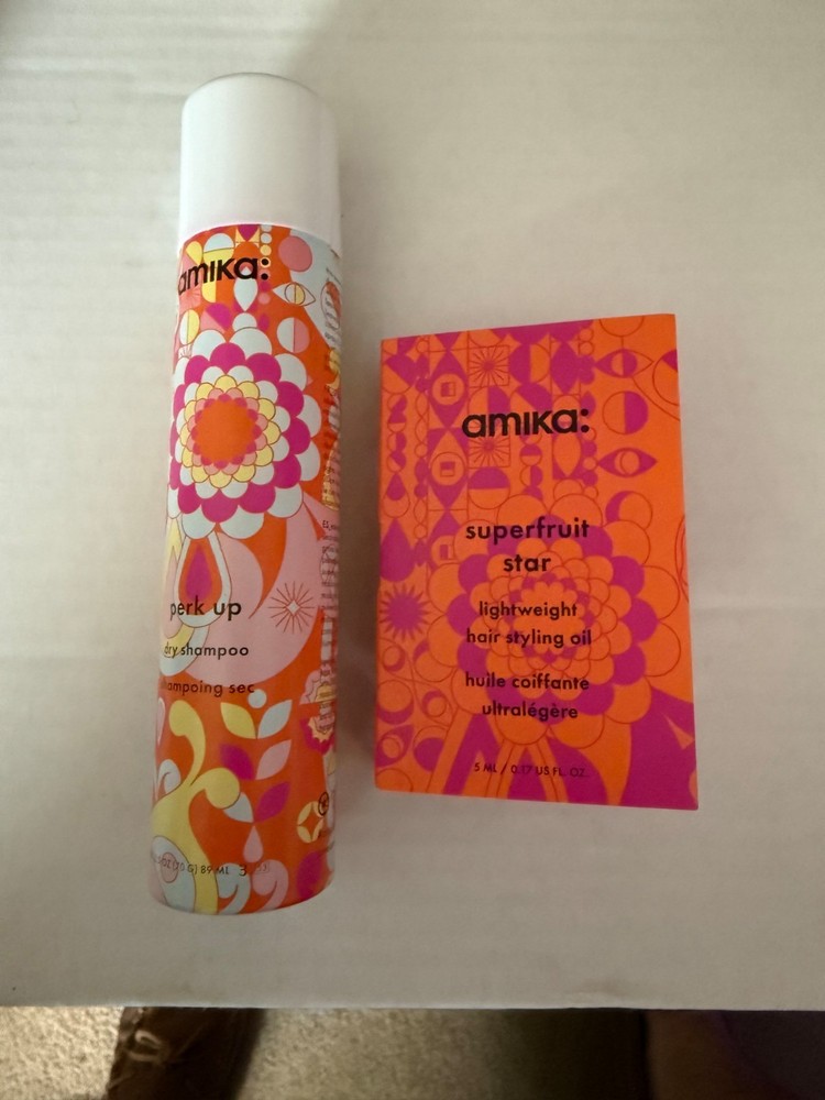 Amika Perk Up Dry Shampoo and & Hair styling Oil 2.5 fl oz & .17 fl oz