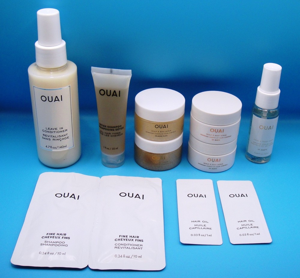 11 OUAI Lot ST. BARTS Hair/Body Mist SCALP/BODY SCRUB +Full LEAVE-IN CONDITIONER