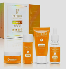 Predire Paris Vitamin C Radiance Ritual Set Cleanser Toner Serum Moisturizer