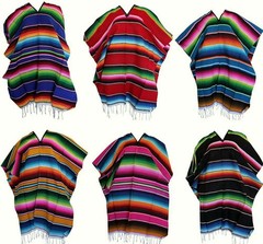 Unisex Adult One Size Multi-Color Mexican Zarape Serape Poncho Folklorico NWOT