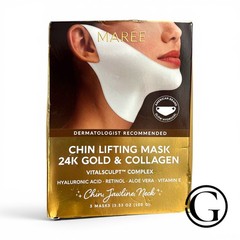 MAREE V Line Lifting Mask 24K Gold Collagen Jawline Chin Shaper 5 Masks NIB