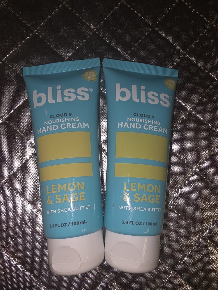 Bliss Cloud 9 Nourishing Hand Cream Lemon & Sage 3.4 oz Sealed Lot Of 2