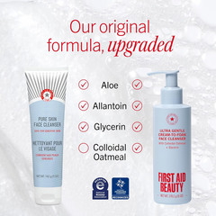 First Aid Beauty Ultra Gentle Cream-To-Foam Facial Cleanser,Makeup Removing Face