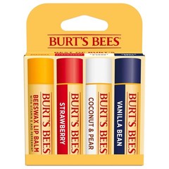 Burt&rsquo;s Bees Lip Balm, Beeswax, Strawberry, Coconut and Pear, and Vanilla Bean Pa