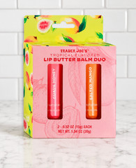 Trader Joe&rsquo;s Tropical Flavored Lip Butter Balm Duo Joes Gift Set Mango Guava NEW