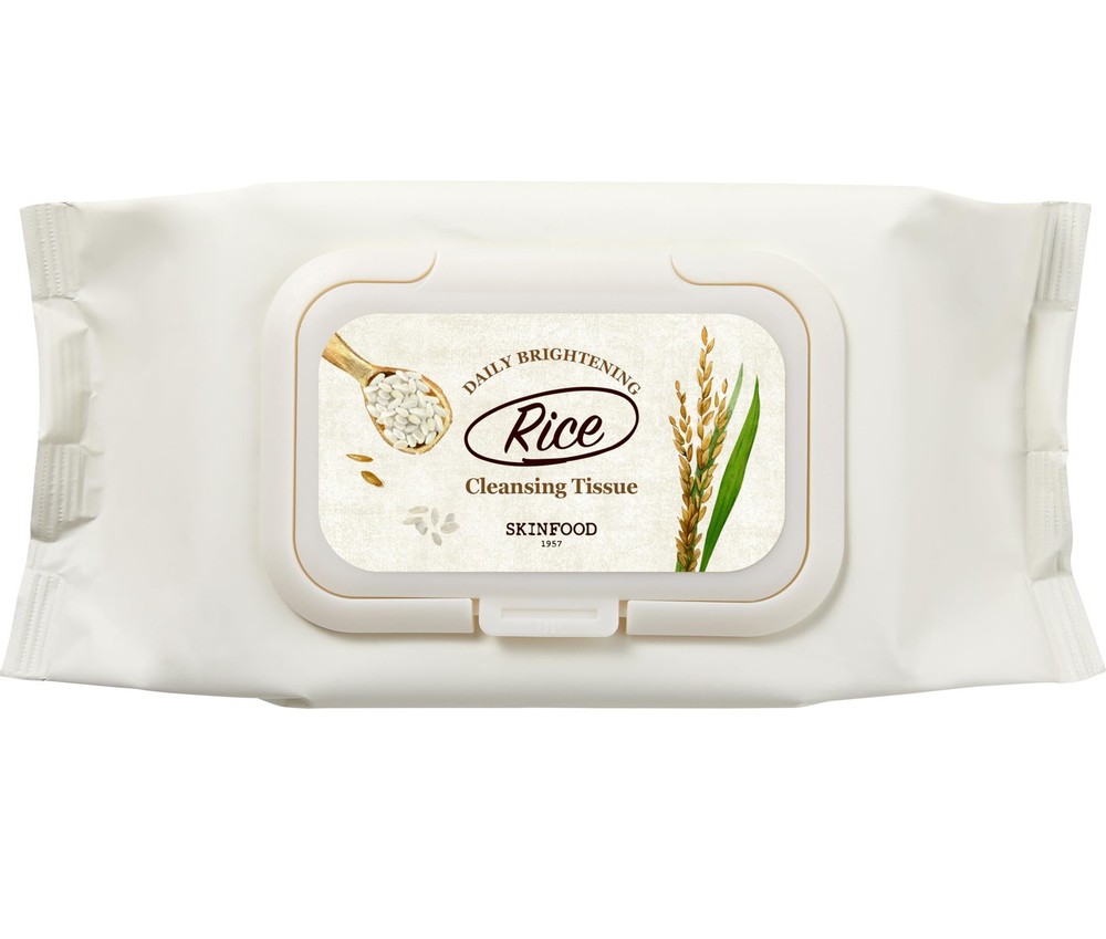 SKINFOOD Rice Cleansing Wipes – Daily Hypoallergenic 80 Count (Pack of 1)