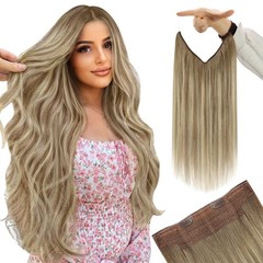 Hair Extensions 20 Inch 105G Wire Light Brown Balayage Blonde YoungSee Platinum
