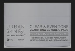 Urban Skin Rx Clear-Even Tone Clarifying Glycolic Pads,Exfoliates,Control-30pads