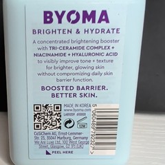 BYOMA Boosted Barrier Brightening Serum Niacinamide HA Hydrating 30ml